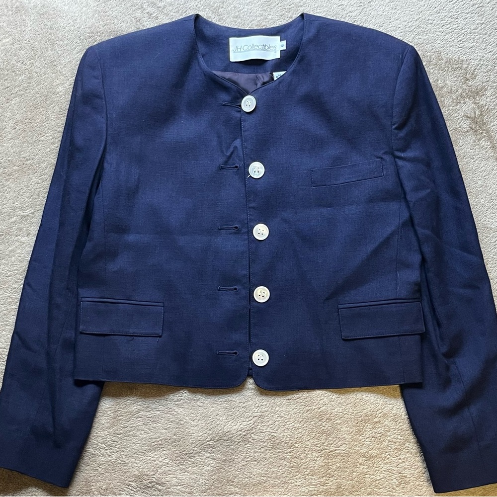 JH Collectibles Navy Blazer with White Buttons